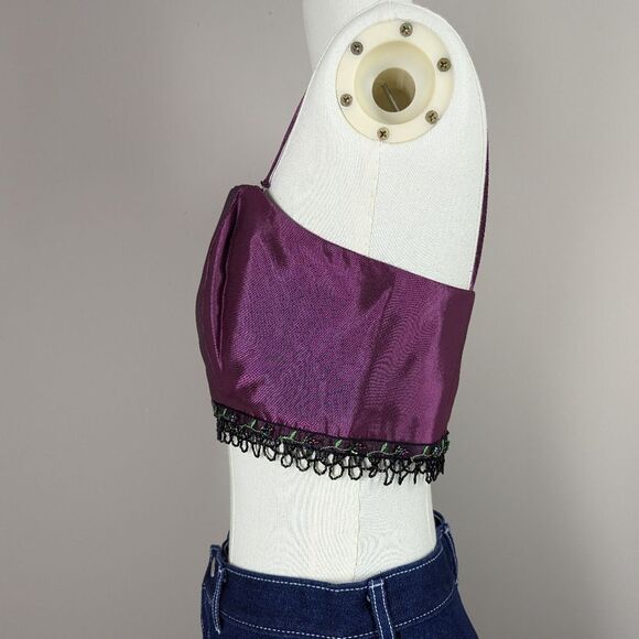 Vintage Alfred Angelo Purple Beaded Cropped Bustier Top – Size Small - Picture 2 of 7